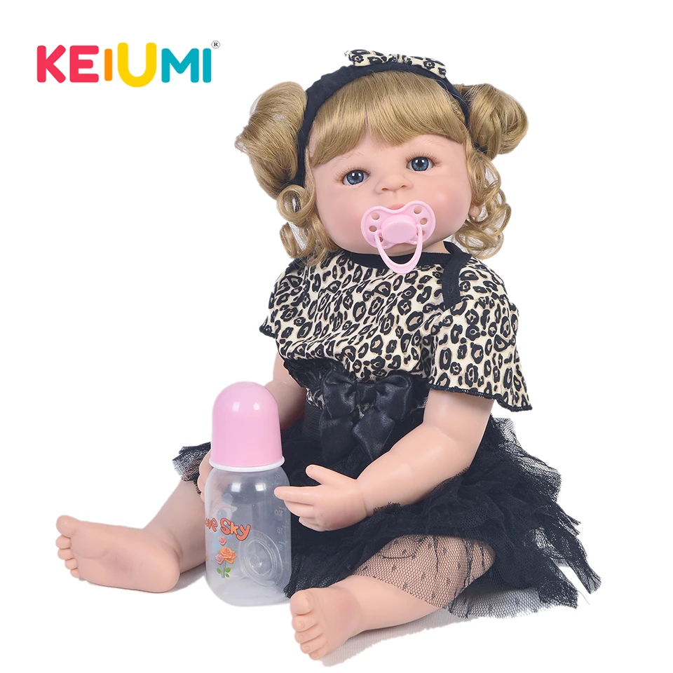 KEIUMI Handmade Reborn Baby Girl Doll Full Silicone Body Vinyl 23'' 57 cm Bebe Alive Princess Doll Child Birthday Gift Play Toy KEIUMI Handmade Reborn Baby Girl Doll Full Silicone Body Vinyl 23'' 57 cm Bebe Alive Princess Doll Child Birthday Gift Play Toy