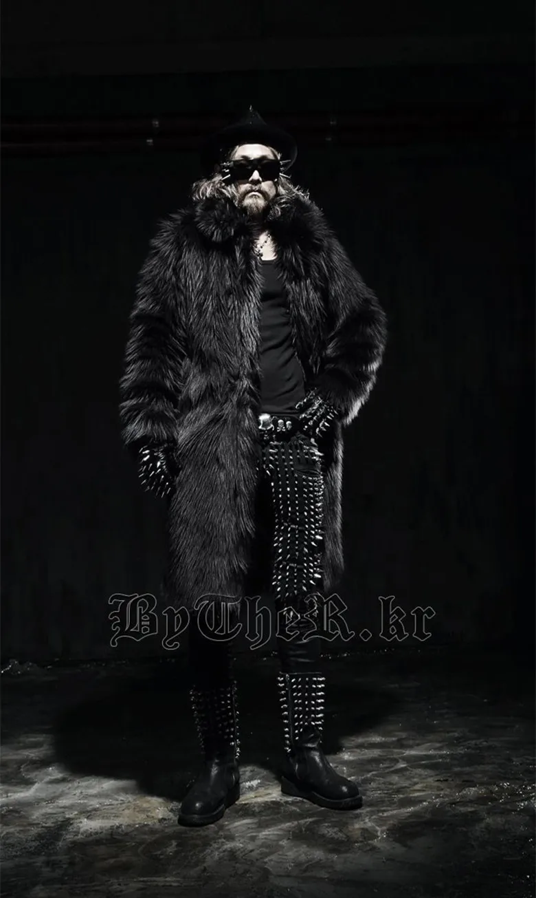 Мужское пальто с натуральным мехом, зимняя верхняя одежда из искусственного меха с обеих сторон, пальто, Мужская парка в стиле панк, куртки, кожаные пальто из натурального меха, брендовая одежда