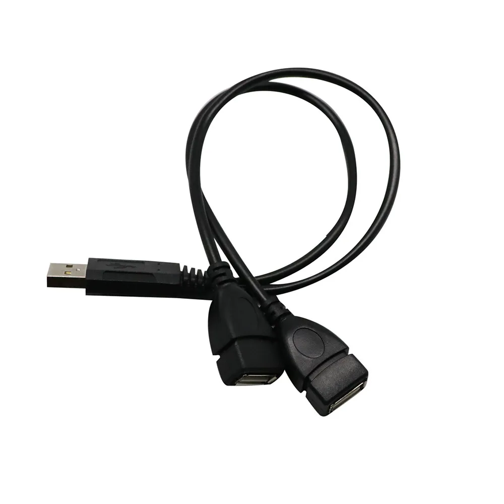 

HOT 30cm USB 2.0 A Male To 2 Dual Female Jack Y Splitter Hub Power Cord Adapter Cable #M05