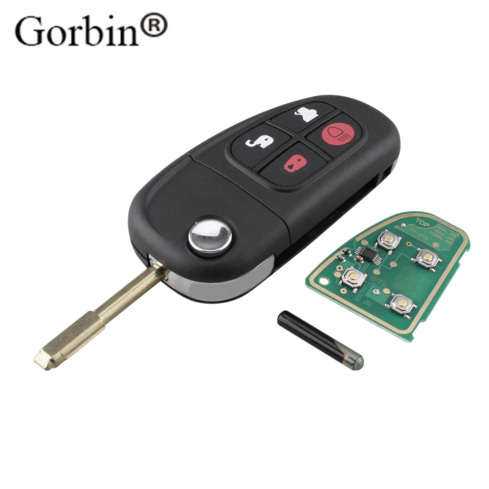 GORBIN 4 кнопки флип дистанционный ключ 315 МГц/433 МГц для Jaguar X-type S Тип X Тип XJ XK NHVWB1U241 транспондер 4D60 стеклянный чип