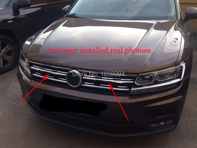 

refit front hood billet grille grill mesth trim FOR 2017 2018 2019 VW TIGUAN 2 mk2 Europe version