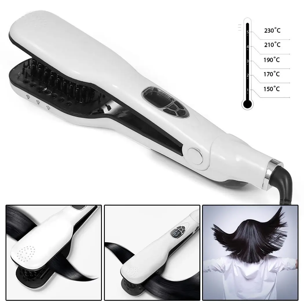 

Straightener Plug Ceramic LED Screen Hair Styling Tool EU Stream Comb