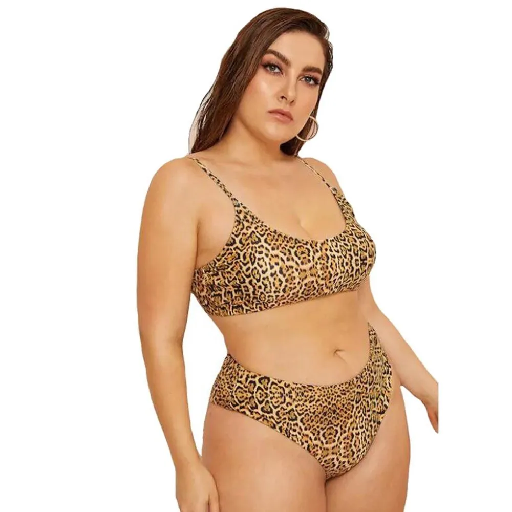 

Big Plus Size Bikini Bandage Biquini Women Swimsuit Leopard High Waist Bikini Set 2019 Bathing Suit Push Up Female Beachwear
