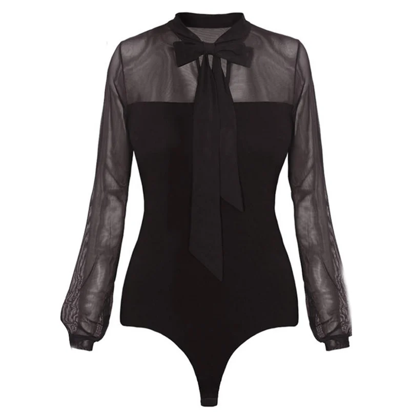 2018 New Women Autumn Jumpsuit Fashion Transparent Tops Print Sexy O Neck Long Sleeve Bodycon Jumpsuit Casual Bodysuits F#O04 (1)