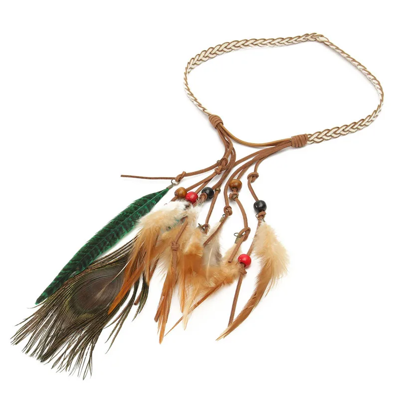 

Native American Indian Artificial Feather Headband Headpiece Festival Headdress Hair Accessories Jewelry For Women Girls