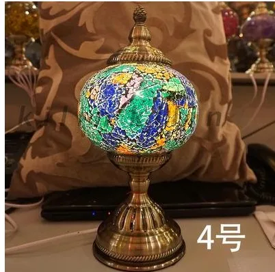 Романтический свет E27Hand-inlaid стеклянная мозаика спальня гостиная декоративные настольные лампы в средиземноморском стиле хороший стиль лампы в турецком стиле - Цвет корпуса: 4