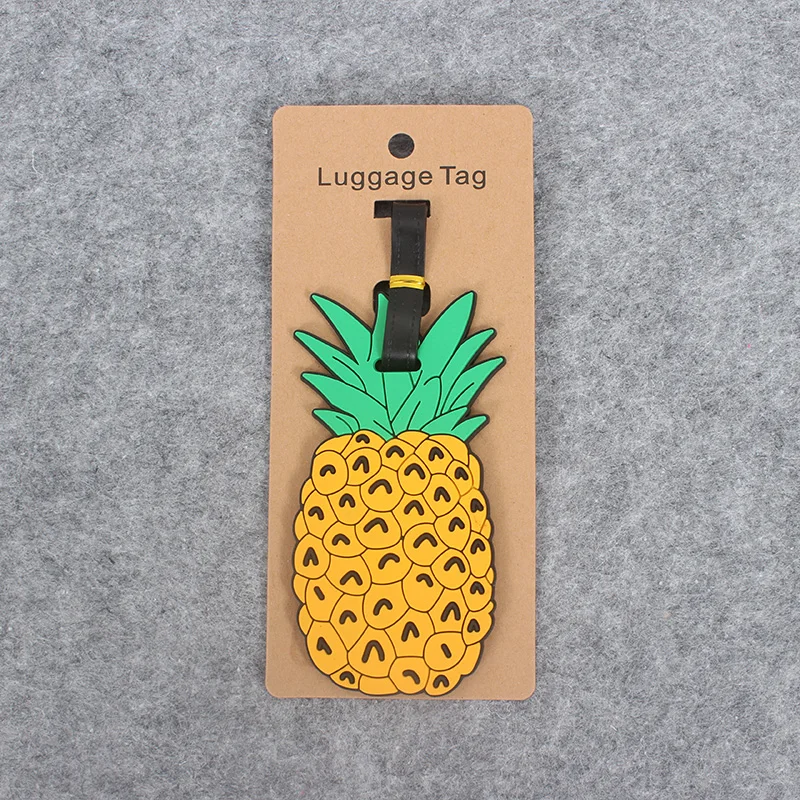 Tavel Accessories Creative Luggage Tag Fruits Cartoon Silica Gel Suitcase ID Addres Holder Baggage Boarding Tags Portable Label