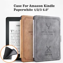 Чехол для чтения электронных книг Kindle Paperwhite " из искусственной кожи для Amazon Kindle Paperwhite 1 2 3 6-й чехол с функцией автоматического сна+ пленка+ стилус