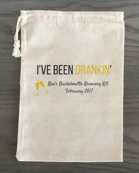 

custom I've Been Drankin' Bachelorette Hangover bridal shower recovery Survival Kit wedding favor gift bags party Candy pouches