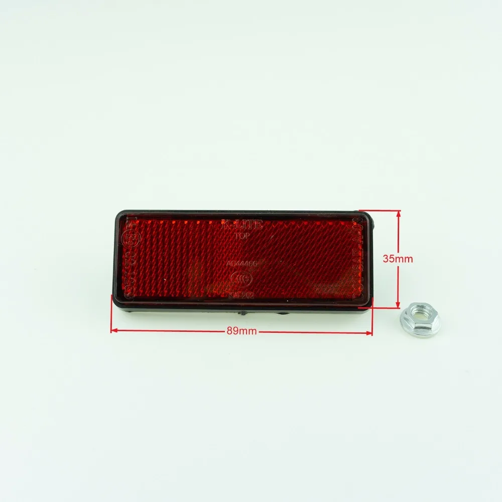 

Red Motorcycle Rectangle Bolt on Number Plate Rectangle Reflector Scooter Bicycle Bike M6 89mm*35mm