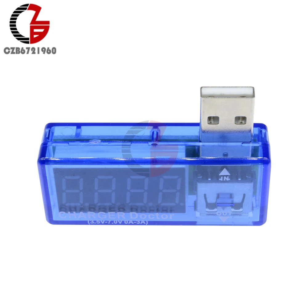 Мини 2 в 1 DC USB тестер 3V 7V 0 3A цифровой вольтметр Амперметр красные Дисплей Зарядное