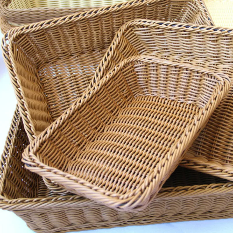 DIY Storage Baskets Rattan Handwork Basket Bread Basket food fruit basket for kitchen and living