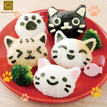 

Cute Rice Sushi Mold Plastic DIY Set Tools Sushi Molds Making Kit Maker Mold Ferramentas Cooking Utensils Kitchen Tools WKG052