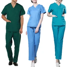 Медицинская форма для женщин и мужчин, медицинская Униформа с короткими рукавами, одежда для хирургической больницы, униформа медсестры, скрапы для мужчин, s доктор, салон красоты, рабочая одежда