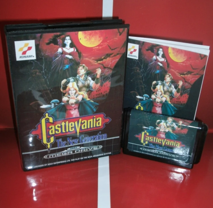 Castlevania-новое поколение чехла для ЕС с коробкой и руководством Sega Megadrive Genesis