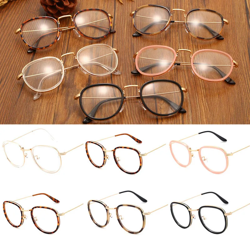 

Vintage Men Women Eyeglass Round Frame Clear Full Rim Spectacles Eyewear Optical