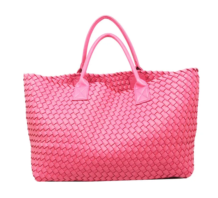 Женские сумки дизайнерские осенние модные классические ручные дуплексные тканые сумки большая сумка Европа Ms. basket портативная посылка - Цвет: Rose Red