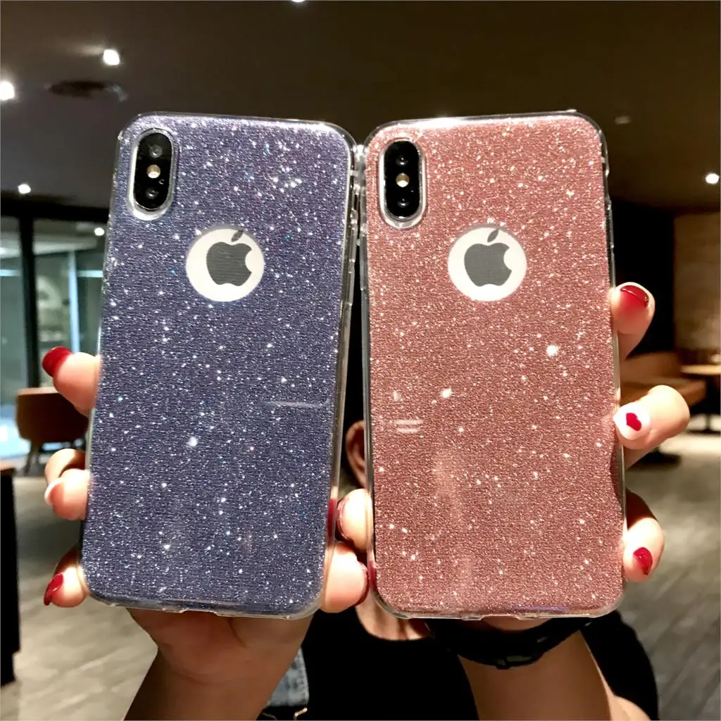 

Glitter 2 in 1 TPU Case On For iphone XR X XS MAX 6s 7 8 Plus 11 Pro Meizu Pro 6 Pro6 M3 M3S M5 M6 M6S Note Silicone Soft Cover