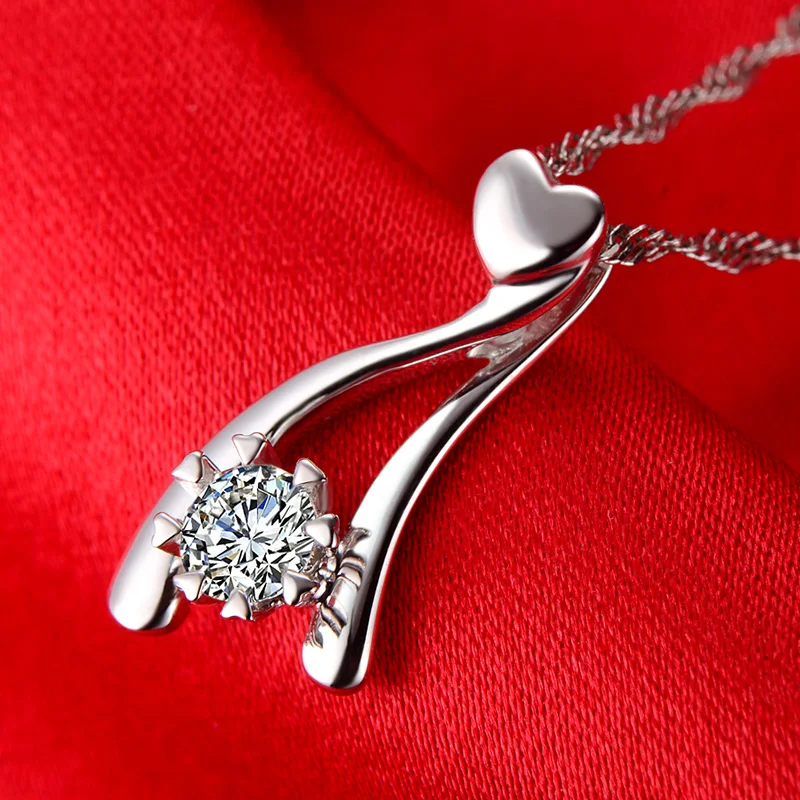 0 21ct GIA Certified Natural font b Diamond b font 18K White Gold Pendant font b