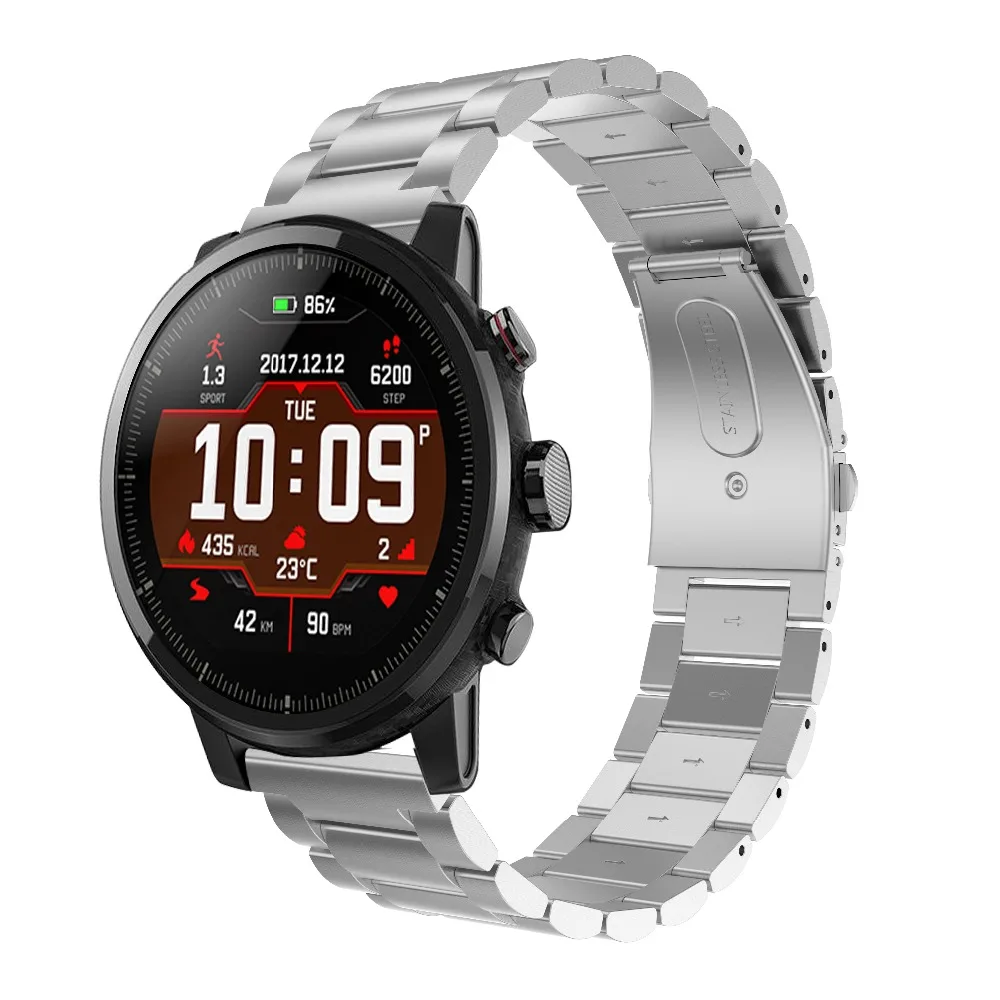 22 мм металлический ремешок из нержавеющей стали для Xiaomi Huami Amazfit часов Миланская