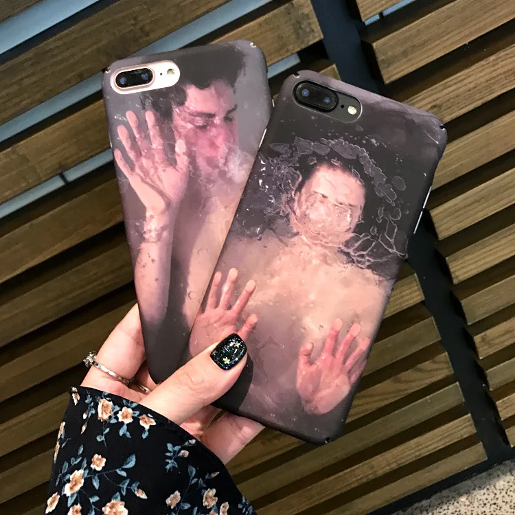 

2018 Hot Sale Fashion Vintage Painting Hard Pc Back Cover for Iphone 7 8plus Abstract Patterned Phone for 6 6s 8 Plus X Cases