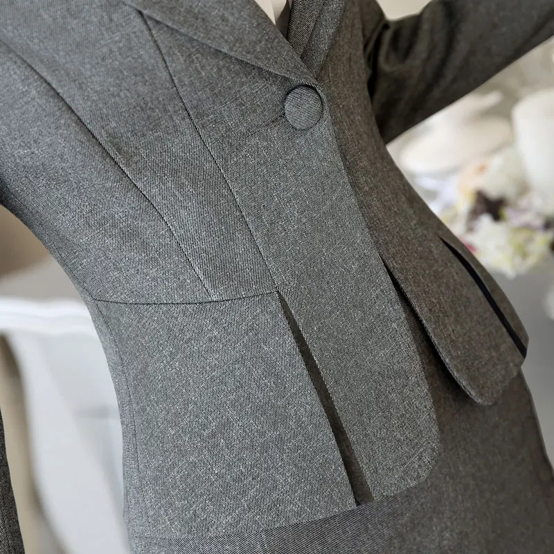 Женский офисный костюм из блейзера с длинным рукавом и брюк|fashion pant suits|pant suitsplus size