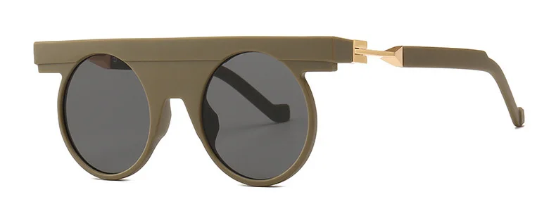 SHAUNA, с плоским верхом, уникальные круглые солнцезащитные очки для мужчин, Ретро стиль, для женщин, материал, оттенки, gafas Oculos De Sol - Цвет линз: Khaki Grey