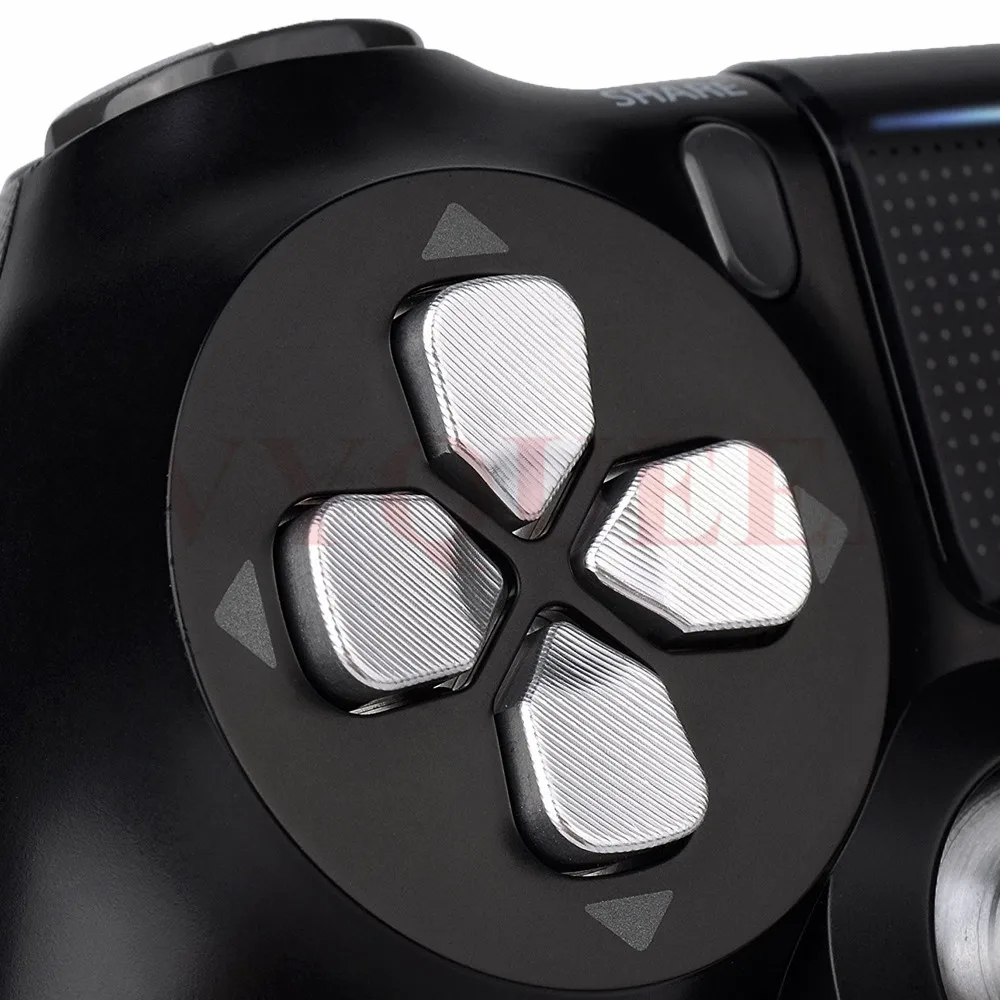 IVYUEEN для Playstation Dualshock 4 PS4 Pro тонкий контроллер серебристого металла аналоговые палочки Dpad 9 мм пулевые кнопки комплект модов