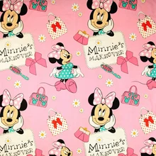140 см ширина Минни Маус сделать над розовой полиэфирной хлопковой тканью для девочки домашний текстиль наволочка занавеска скатерть DIY-BK199