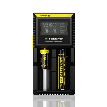 Оригинальное зарядное устройство Nitecore D2 Батарея Зарядное устройство ЖК-дисплей с функцией умной зарядки для 18650 14500 16340 26650 AA AAA батареи 12V Зарядное устройство лучшего качества