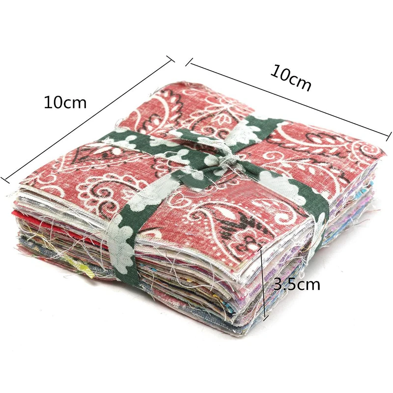 DIY 100pcs Square Floral Cotton Material Sewing Craft Patchwork Cloth 10cm*10cm