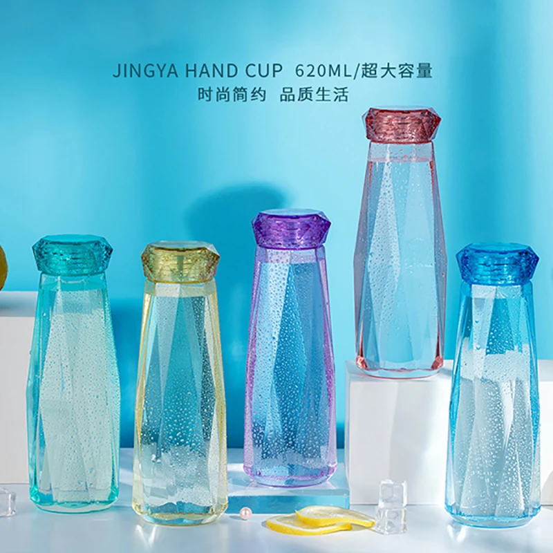 

620ML Diamond Water Cup Creative Hand Cup Men and Women Personality Popular Cups for Outdoor Indoor Students Drink Bottle