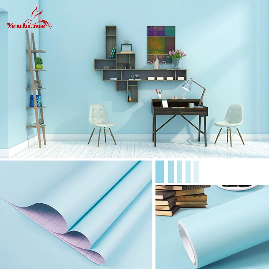 1 Meter Waterproof PVC Marble Color Wallpapers Self-adhesive Modern Living Room Kitchen Wall Stickers Room Decor Film