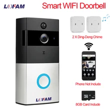 LOFAM wifi дверной звонок 2MP 1080 P IP камера беспроводной видео дверной звонок ночного видения двухсторонний аудио PIR сигнализация Wi-Fi видеодомофон