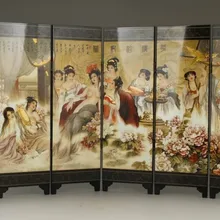 TNUKK(мини) изысканный китайский классический лаковый рисунок складной экран красоты купание