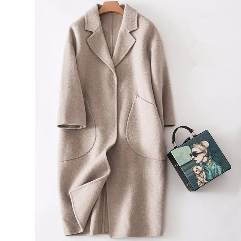 Plaid blue Manteau De Hiver Coffee Chaud 2018 Beige Laine Mode Longue Blue Haute Cachemire Femmes Épaississent Wyf153 Tranchée plaid Mélange Qualité Veste plaid qwxPO0BUSX