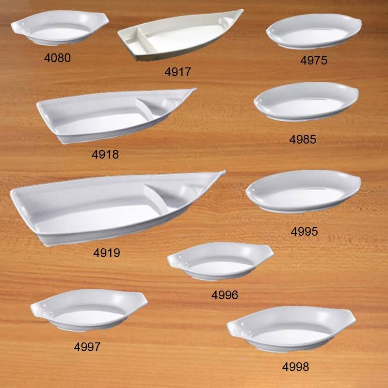 

Dinner Plate Dish Melamine Dinnerware 10.5 Inch Ship Shape Plate Hot Pot Restaurant With Melamine Plate A5 Melamine Tableware