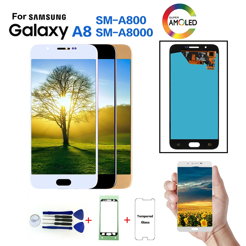 AMOLED для samsung Galaxy A8 A800 SM-A800F дисплей ЖК-экран Замена для samsung A800I A8000 ЖК-дисплей экран модуль