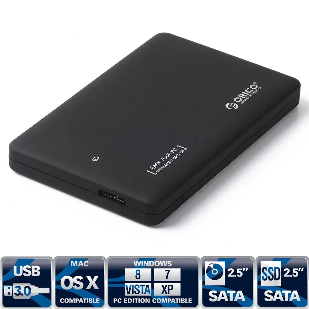 2.5 inch USB 3.0 Hard Drive Disk HDD External Enclosure Case for 9.5mm