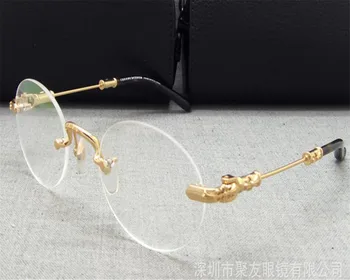 

Unisex Fashion Brand Design Rimless Alloy Super Light Gold Silver Optical Eyewear High Quality Myopia UV Eyeglasses Frame
