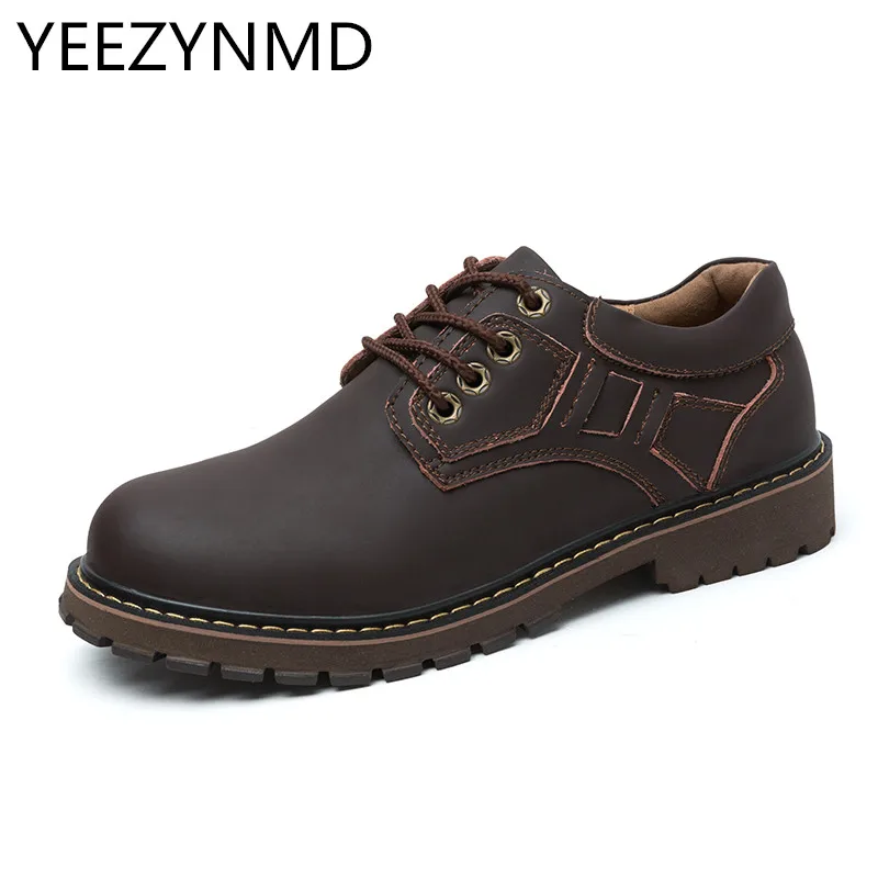 

Mens Shoes Genuine Leather Men's Handmade Casual Fashion Designer Male Work Breathable Big Toe Shoes Lace-up Footwear Size 38-44