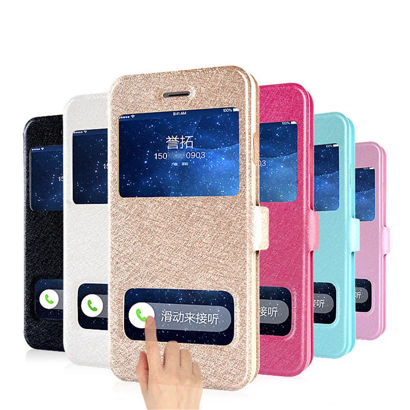 Luxury Smart Front Window View Leather Filp Case for iPhone X Cases Cover Phone 6 6S 7 8 Plus 5 5S 5SE Coque |