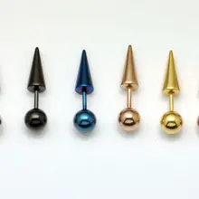 6 мм мяч после Titanium серьги-стержни 316L нержавеющая сталь серьги-стержни серьги