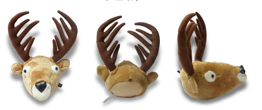 animals elephant fox deer head plush toys home decoration 9
