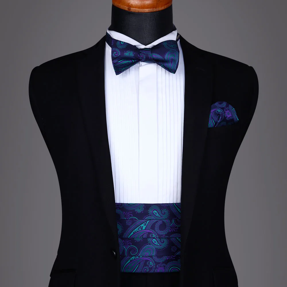 Мужской деловой однотонный галстук-бабочка с узором пейсли и карманом# CF427GS галстук-бабочка вечерние, свадебные