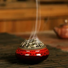 Керамические горелки для благовоний портативный держатель для благовоний для йоги подарок для благовоний покрытая медью керамическая печь для благовоний буддийский древний