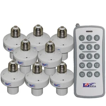 8 шт. беспроводной пульт дистанционного управления держатель лампы 220 в пульт дистанционного управления с 1 шт. 15 кнопками передатчик E27 винт обучающий Тип