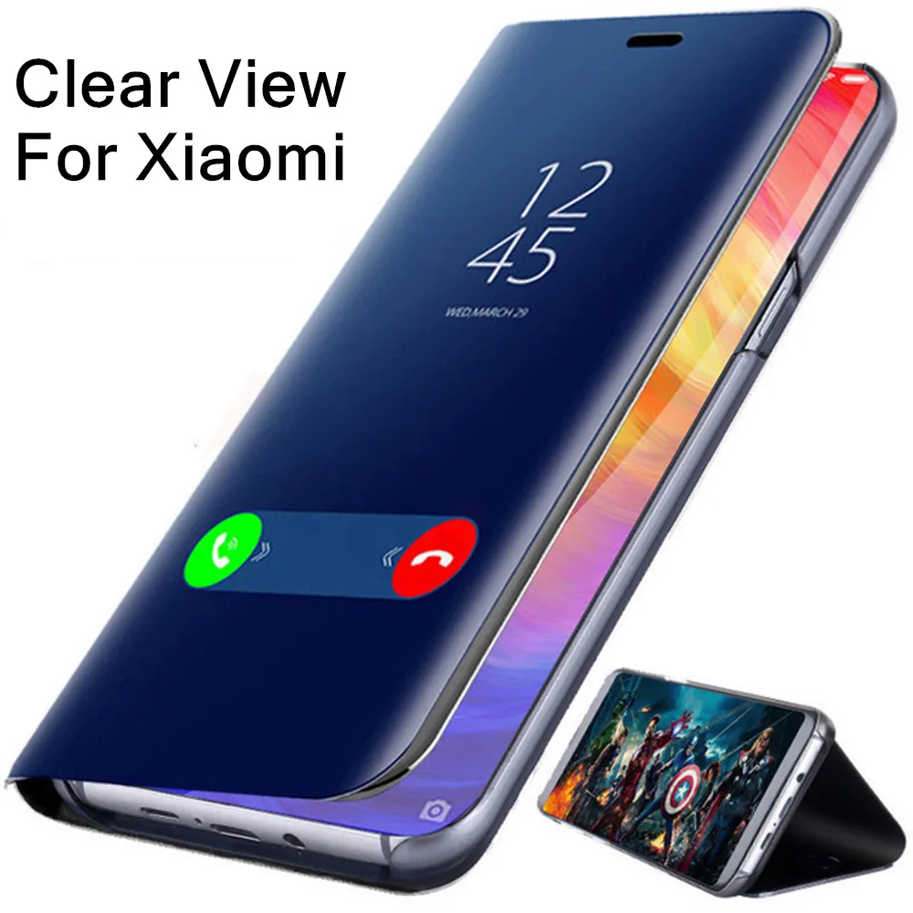 Зеркальный флип чехол для Xiaomi Mi 9T 9 A2 Lite 6A Redmi Note 8 7 5 6 Pro 4X Pocophone F1 Fundas чехлы на K20 Go 5a