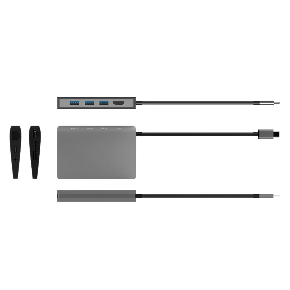  JZYuan 9 in 1 HUB USB C 3.1 HUB to HDMI 4K/30Hz Ethernet RJ45 Type C Charging Dock For MacBook Pro 