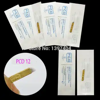 Free 500Pcs PCD Coper 12 Pin Tattoo Needle Manufacturer Disposable Permanent Makeup Blade For 3D Eyebrow Embroidery Microblading